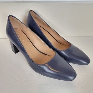 NEW! Aerosoles Comfortable Women's Mid-heel Pump in Navy Leather Size 9.5